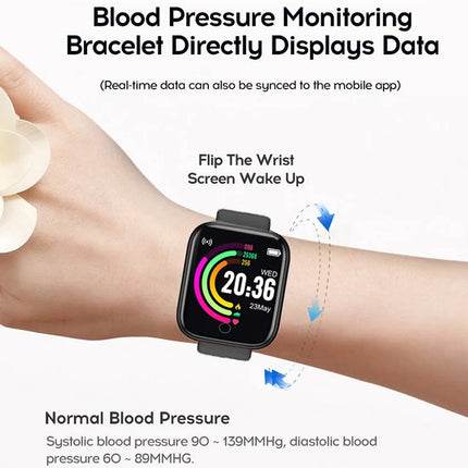 Bluetooth Smart Connected Fitness Tracker Digital Watch Y68 Smartwatch for Men Women Children's Waterproof Watches kids watches