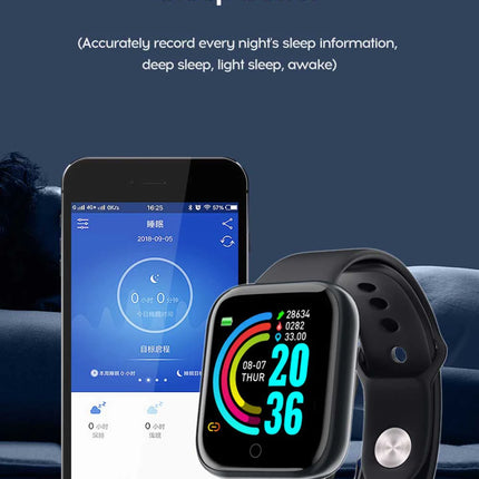 D20 Pro Smart Watch Y68 Bluetooth Fitness Tracker Sports Watch Heart Rate Monitor Blood Pressure Smart Bracelet for Android IOS