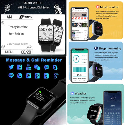 Children's Smart Digital Connected Watch With Call Reminder Step Count Heart Rate Monitoring For Children Men Women Watch Hours