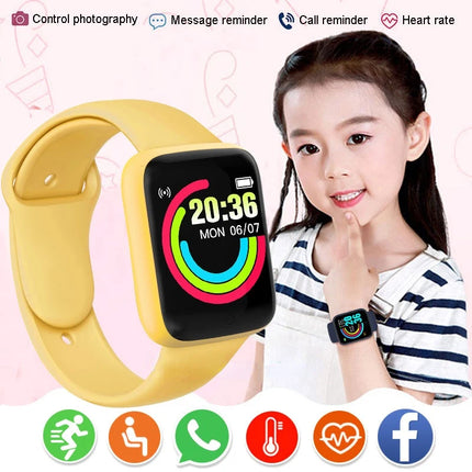 Y68 Kids Watch Children Smart Watch Fitness Tracker Heart Rate Monitor Blood Women Digital Bracelet Boy Girl Wristwatches