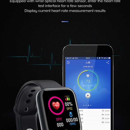 D20 Pro Smart Watch Y68 Bluetooth Fitness Tracker Sports Watch Heart Rate Monitor Blood Pressure Smart Bracelet for Android IOS