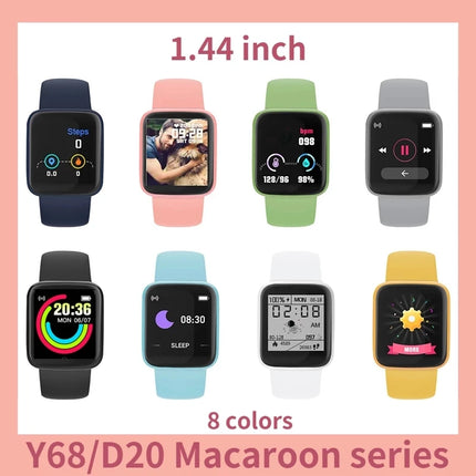 Y68 Kids Watch Children Smart Watch Fitness Tracker Heart Rate Monitor Blood Women Digital Bracelet Boy Girl Wristwatches