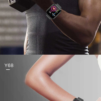 D20 Pro Smart Watch Y68 Bluetooth Fitness Tracker Sports Watch Heart Rate Monitor Blood Pressure Smart Bracelet for Android IOS