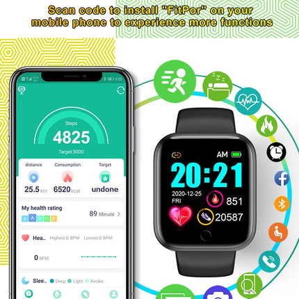 Y68 Smart Watch For Xiaomi Apple Men Women Heart Rate Monitor Sport Smartwatch Tracker D20 Pro Fitness Watches relógio