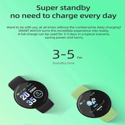 D18 Pro Smart Watch Men Women Bluetooth Fitness Tracker Bracelet Sport Heart Rate Blood Pressure Kids Smartwatch for IOS Android