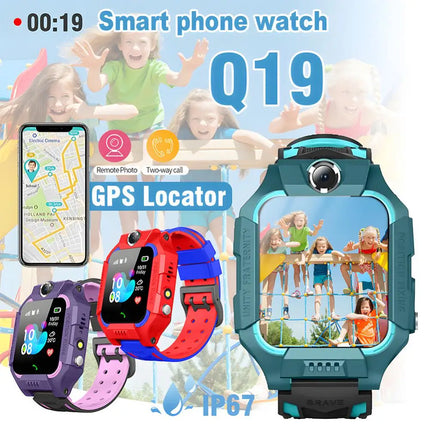 Q19 Kids Smart Watch With Sim Card Smartwatch SOS Call Phone Camera Voice Chat Photo Waterproof Boys Girls Gift For Children