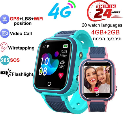 4G Kids Smart Watch GPS WIFI Video Call SOS IP67 Waterproof Child Smartwatch Camera Monitor Tracker Location Phone Watch reloj