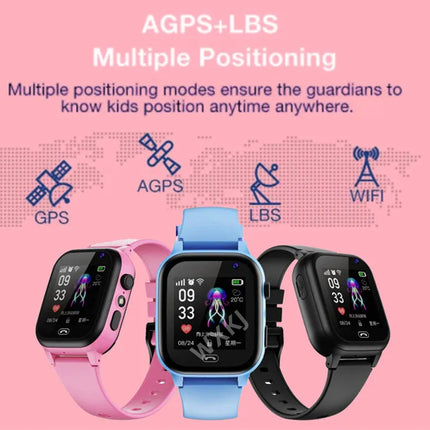 Kids Smartwatch 4G Sim Card LBS Tracker SOS Camera Children Mobile Phone Voice Chat Flashlight Waterproof Girls Boys Watches