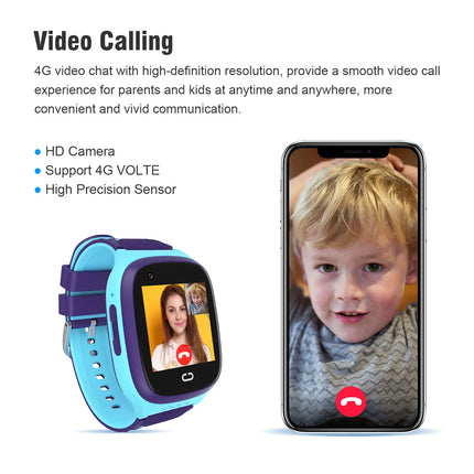 Kids Smart Watch 4G Sim Card Smartwatch for Children SOS Call Phone Camera Voice Chat Photo Waterproof Watches For Boys Girls